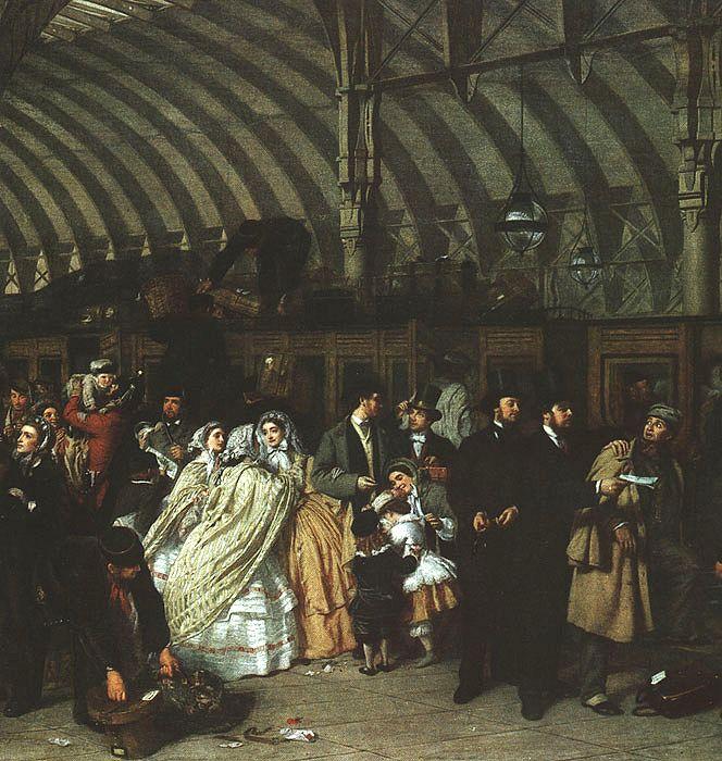 William Powell  Frith The Railway Station Sweden oil painting art